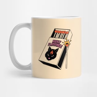 Highly Flammable Black Cat in beige Mug